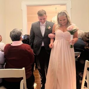 JJ House light pink bridesmaid dress. Worn once. Dry cleaned.